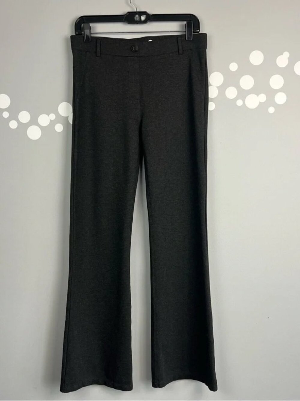Betabrand Classic Dress Pant Yoga Pants Gray Flare Bootcut Size M Stretch